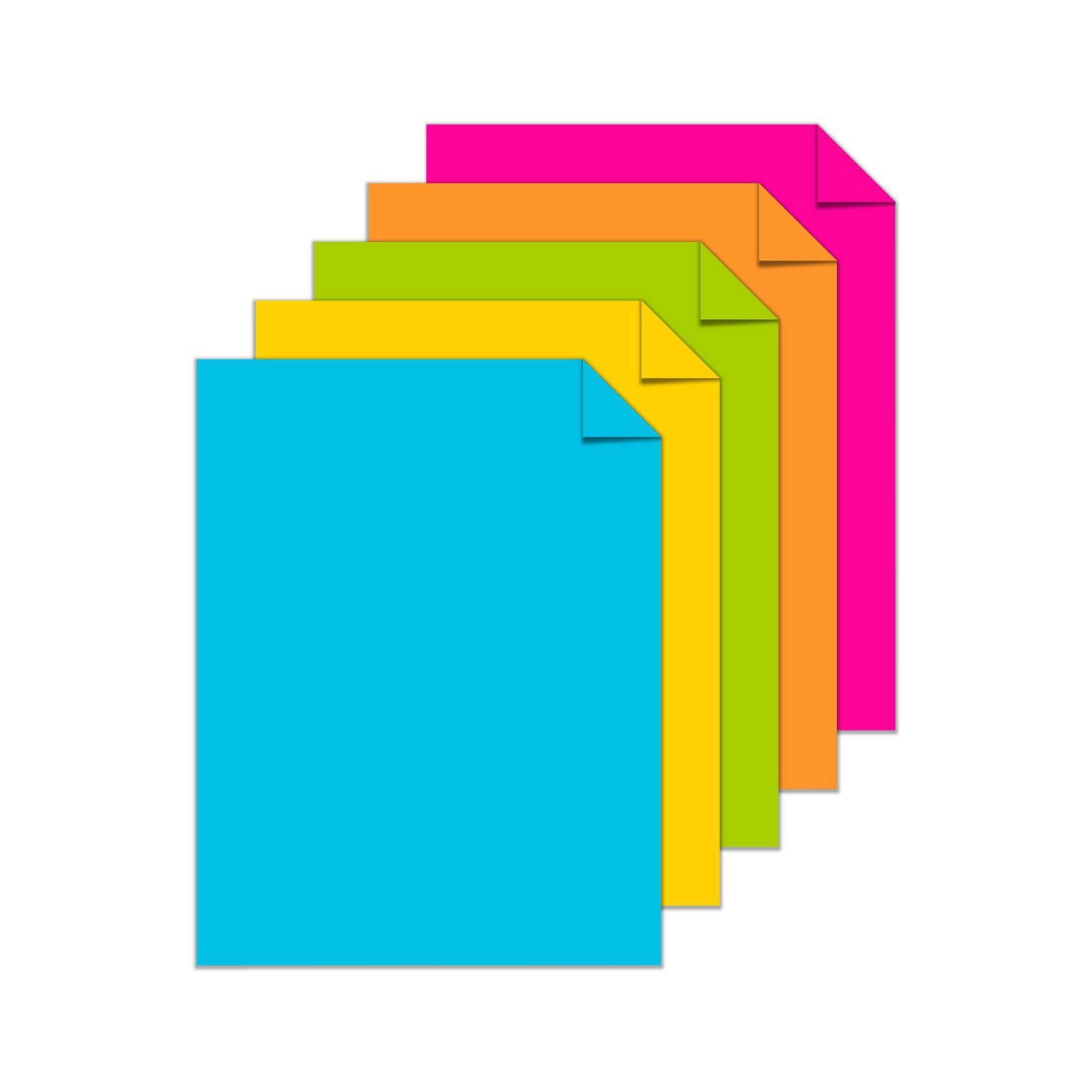 Papier cartonné Astrobrights couleurs vives, 65 lb, 8,5 po x 11 po, couleurs vives assorties, 50 feuilles