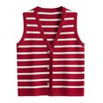 thumbnail image 3 of LOVZFMLL Camisoles pour Femmes Cardigan Décontracté Ample à Boutons Chandail à Rayures à Col en V, 3 of 7