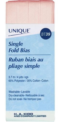 UNIQUE Single-Fold Bias Tape Poly-coton 3.7 m (4 yd), rose