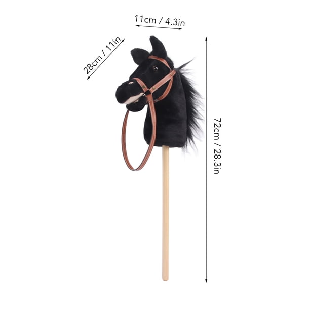 Milageto Cheval à Bâton En Peluche Avec Vrais Sons De Sabots Et Hennissements – Jouet Équilibre Pour Enfants Dès 3 Ans, Idéal Cadeau Anniversaire, Taille 90 Cm, Bâton Bois Solide
