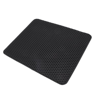 Tapis de Litière pour Chat, Tapis de Litière pour Chat Moins de Déchets Contrôle de la Dispersion Double Couche pour Bac à Litière pour Chat Noir, Gris