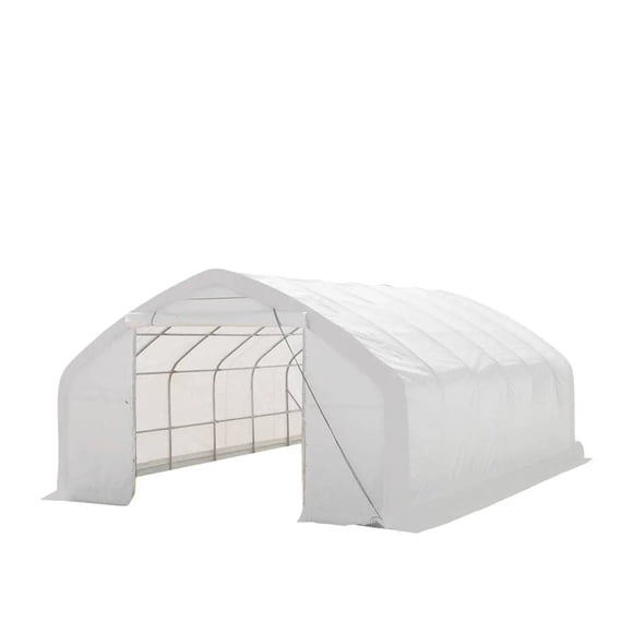TMG Industrial Abri de Rangement au Plafond Droit 20 Pieds x 30 Pieds avec Couvercle en PVC Robuste de 17 oz et Porte à Enfourcher, TMG-ST2031V