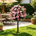 thumbnail image 1 of ZZkhGO Artificial Rhododendron Tree, Outdoor Decorative Faux Flowers, Weather-Resistant Fake Stake with Realistic Appearance for Party Wedding Scene Arrangement, Pink, 1 of 7