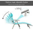 thumbnail image 4 of Patiojoy 2 Pcs Chaise Longue Pliante Rembourrée Inclinable Réglable Turquoise, 4 of 5
