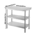 thumbnail image 2 of VEVOR Table de Préparation des Aliments d'Extérieur, Table Commerciale en Acier Inoxydable 24x14x33 Po, 2 Tables de Préparation de BBQ sous Tablette Réglables, Table de Travail de Cuisine Robuste, pour Garage, Maison, Entrepôt et Cuisine Argent, 2 of 9