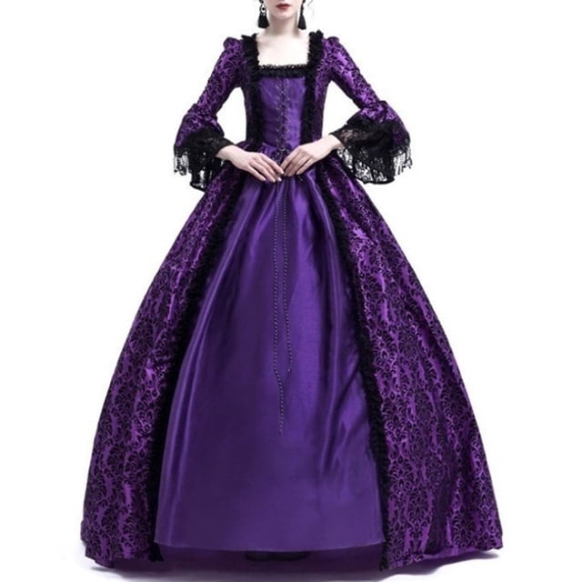 UPPADA Costumes Médiévaux Régence pour Femmes Costume Gothique Renaissance Robes Maxi Royales Grande Taille Robe de Cosplay du 18e Siècle Vêtements