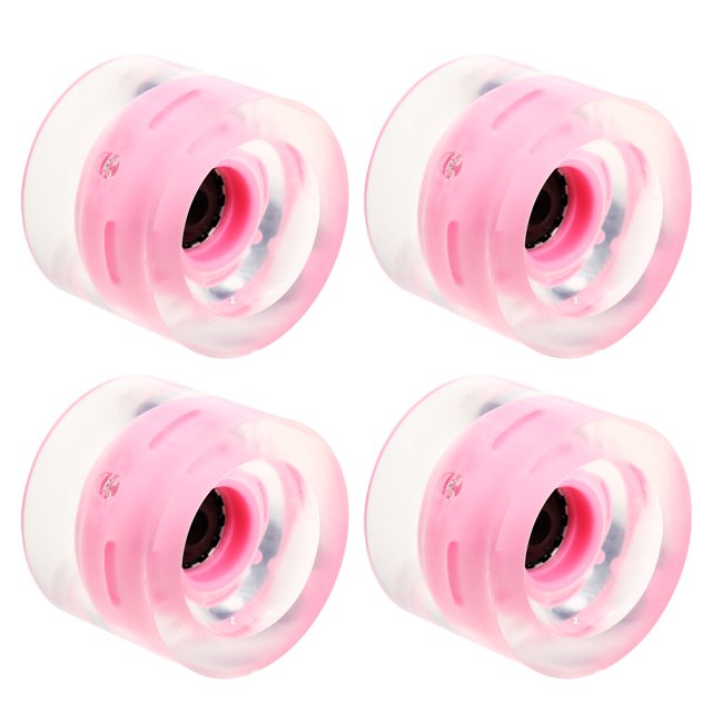 4 Pcs Roues de Planche à Roulettes Roues de Remplacement Lumineuses à DEL Ensemble de Roues de Longboard 78A PU Roue Concassante pour Longue Planche Remplacement de Roue