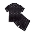 thumbnail image 2 of BOBOGOJP Pyjama pour Filles en Coton Ensemble Estival Court pour Filles 2t Noir, Taille 11-12 Ans, 2 of 5