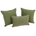thumbnail image 1 of Double-corded Solid Twill Throw Pillows with Inserts (Set of 3) - Sage, 1 of 2