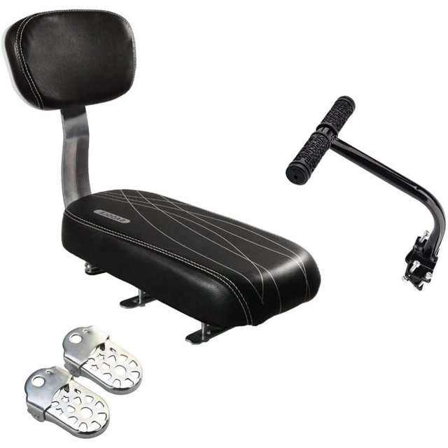 Bicycle Rear Seat Cushion Armrest Footrest Set,Sanmersen Bike Back Seat Child Safety Cushion Armrest Handrail Rear Feet Pedals