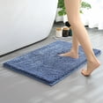 thumbnail image 1 of Hitime Soft Chenille Bath Mat Grey 20x30 Quick Dry Machine Washable Bathroom Runner - Ultra Absorbent Non-Slip Backing Bath Rug Mat - Blue, 1 of 10