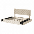 thumbnail image 3 of CazToi Queen Size Storage Bed 4 Drawers Adjustable Headboard 1000LB Capacity PU Leather Bed Frame, 3 of 7