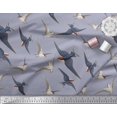thumbnail image 3 of Soimoi Grey Poly Georgette Fabric Flying Woodpecker Bird Printed Craft Fabric by the Yard 52 Inch Wide, 3 of 3