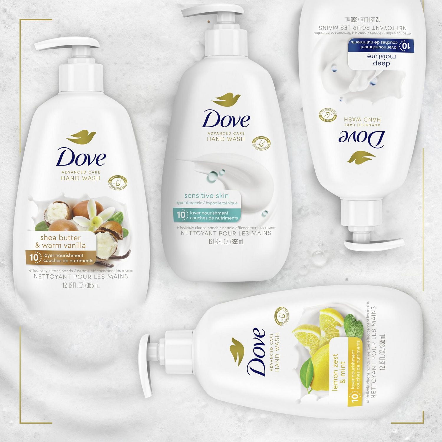 Dove Nettoyant pour les Mains Protège la Peau de la Sécheresse Antibactérien, 355 ml