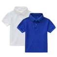 thumbnail image 2 of YUNAFFT Polos pour Enfants Été Décontracté Couleur Unie Manches Courtes Col Rond Lot de 2 Style Décontracté de Tous les Jours, 2 of 9