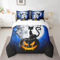 thumbnail image 2 of YST Black Cat Comforter Set 7Pcs Happy Halloween Theme Bedding Set, Twin, 2 of 5