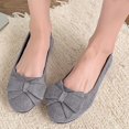 thumbnail image 2 of CHGBMOK Women's Sandals Spring and Summer New Style Solid Color Suede Bow Round Toe Moccasins Low Heels,Sizes 36-43, 2 of 7