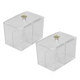 thumbnail image 1 of Cotton Swab Holder, 2 Pieces Cotton Ball Organizer Transparent  For Office, 1 of 8