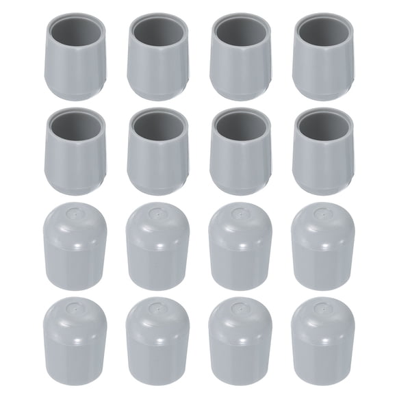 Unique Bargains Chair Leg Floor Protectors, 16pcs 3/4' - Plastic Round Chair Leg Caps, Non-Slip Furniture Feet Covers (Grey)