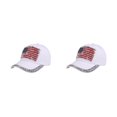 thumbnail image 1 of Decodeary Casquette de Baseball à la Mode Ajustable et Protégée du Soleil Chapeau Multicolore Blanc 2Set, 1 of 6