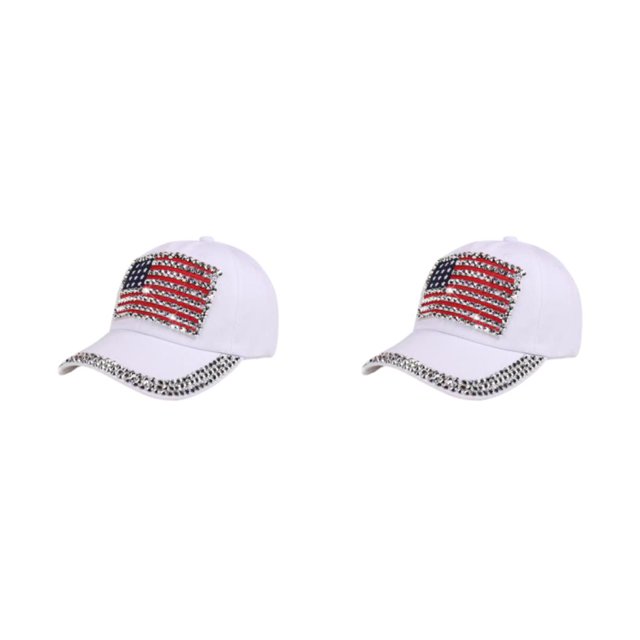 Decodeary Casquette de Baseball à la Mode Ajustable et Protégée du Soleil Chapeau Multicolore Blanc 2Set