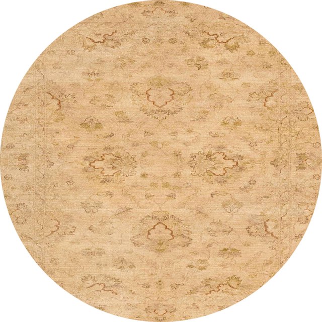 Ahgly Company Tapis d'Intérieur Ronds Abstraits Orange, Tapis de Zone Abstraits, 5 Pieds Rond