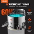 thumbnail image 2 of VEVOR Electric Bud Trimmer, 19'' Electric Leaf Trimmer Machine with 60W Adjustable Speed, Tillable Trimmer with Stainless-Steel Blades, Bud Leaf Trimmer Mesh Bag & Hand Pruner Included for Leaves, Bud, 2 of 9