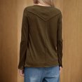 thumbnail image 4 of Yanlir Haut à Dos Patchwork pour Femmes Manches Longues Col Rond Décontracté Couleur Unie Confortable Extensible Chemise de Travail (Café1,TG), 4 of 8