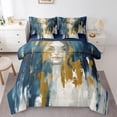 thumbnail image 1 of YST Abstract Girl 7-Piece Comforter Set, Queen, Navy Blue Gold Greyish White, 1 of 4