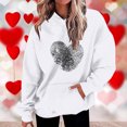 thumbnail image 2 of Penkiiy Chandails à Capuchon et Chandails pour Femmes, Mode Décontractée, Saint-Valentin, à Manches Longues, Imprimés, S Blanc, 2 of 5