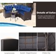 thumbnail image 3 of Gymax 4PCS Wicker Patio Sofa Set Rattan Outdoor Furniture Set w/ Navy Cushions, 3 of 6