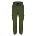 thumbnail image 4 of asjyhkr Mens Cargo Pants with Multi Pockets Elastic Waist Drawstring Jogger Hiking Work Sweatpants, 4 of 6