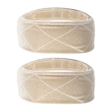 Unique Bargains Bande de Fixation 2 Pcs, Velours pour Fixer les Perruques, Ajustable, Antidérapante, Retient les Cheveux au Dos Beige