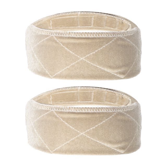 Unique Bargains Bande de Fixation 2 Pcs, Velours pour Fixer les Perruques, Ajustable, Antidérapante, Retient les Cheveux au Dos Beige