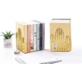 thumbnail image 2 of Bookends Metal Book Ends Heavy Duty Modern Decorative Cactus Bookend Bookshelf Decor for Home Bedroom Library Office School Book Display Desktop Organizer Decorative for Adults & Kids Gift Gold, 2 of 7