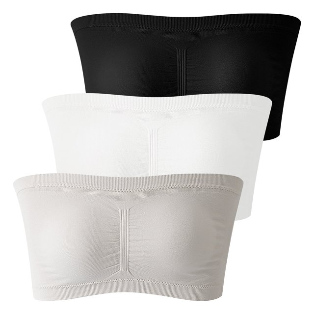 Tube Tops, Womens 3 Pack Large Size Stretch Strapless Bras Breathable And Comfort Wireless Bra