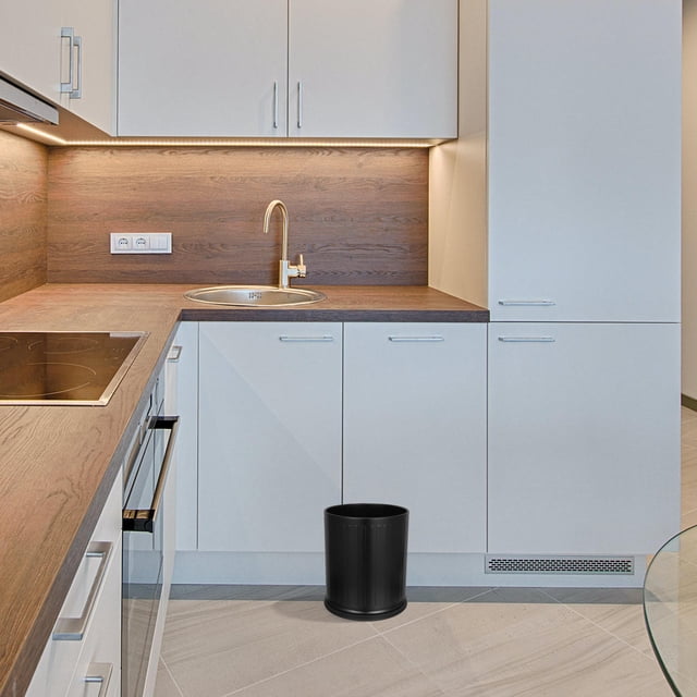 WRITWAA Kitchen Recycling Bin Modern Black Plastic 1Set Easy Disposal for Daily Use