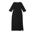 thumbnail image 1 of INSPIRE CHIC Robe Fourreau pour Femme Col Bateau Manches 3/4 Ourlet Fendu Robe Midi de Bureau Noir P, 1 of 1