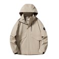 thumbnail image 1 of DecSea Men's Softshell Military Jacket With Removable Hood, Fleece Lined and Water Repellent Outdoor Reflective Coat, 1 of 2