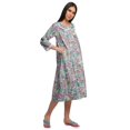 thumbnail image 3 of Moomaya Robe de Nuit Longue Jusqu'au Genou à Patte de Boutonnage pour Femmes, Imprimée, 3 of 6