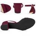 thumbnail image 4 of BLISSFUL STEP Women's Ankle Strap Open Toe Block Heels Sandals Burgundy (Size 7), 4 of 6