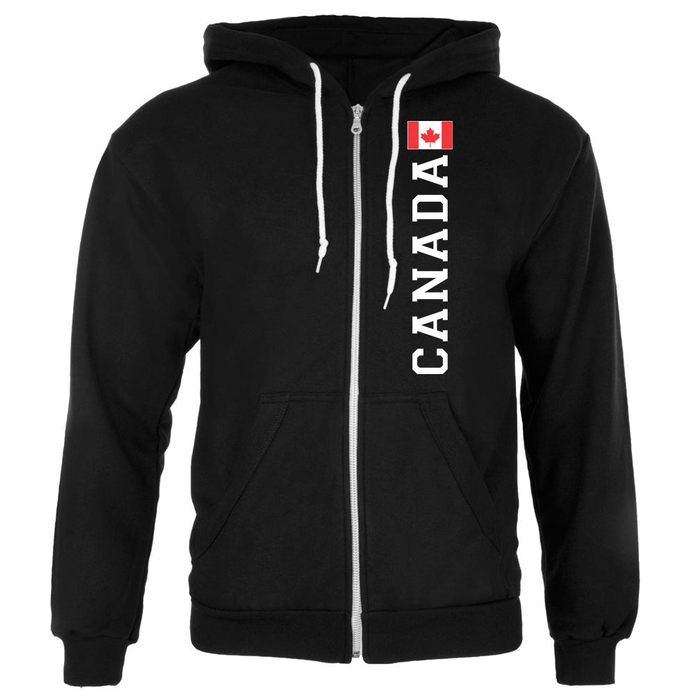 Canada Flag World Cup Mens Full Zip Hoodie