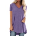 thumbnail image 3 of Pompotops T-shirt Blouse d'Été à Manches Courtes et Col en V pour Femmes, 3 of 6