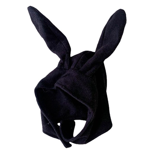 EYIIYE Kids Girls Boys Solid Color Fleece Hat Bunny Ear Hat Button Closure Rabbit Hat Cute Soft Warm Winter Cap