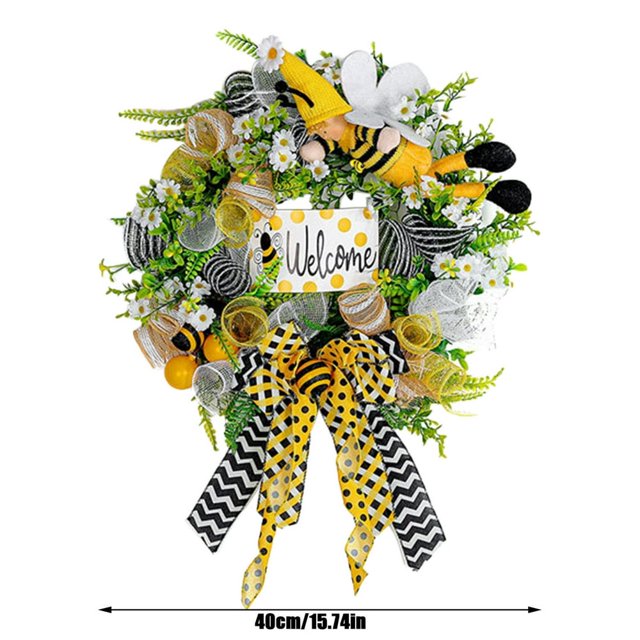 Bee Festival Wreath Spring Decorating Festival Front Door Wreath Decoration