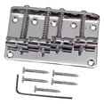thumbnail image 2 of 80mm 4 Strings Bass Bridge Tailpiece Metal Replacement Saddle Bridge with Screws Argent, 2 of 8