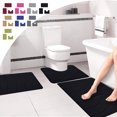 thumbnail image 1 of LSLJS Memory Foam Bath Mat 3 Set Bathroom Rugs for 3 Pcs Toilet Mats Universal Soft Comfortable Water Absorption Non-Slip Thick Machine Washable Easier To Dry Dark, 1 of 7