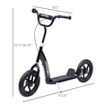 thumbnail image 3 of HOMCOM Kids Scooter Street Bike Bicycle for Teens Ride on Toy w/ 12'' Tire for 5-12 Year Old Black, 3 of 9