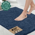 thumbnail image 1 of GORILLA GRIP Chenille Bath Rug 24x17, Rubber Back Quick Dry Washable Microfiber Bathroom Mats, Navy, 1 of 8