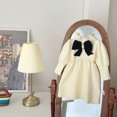 thumbnail image 4 of Yuyuzo Robe Pull pour Filles Tout-Petits Enfants Manches Longues Col Roulé Nœud Papillon Robes Tricotées Tenues de Fête, 4 of 4